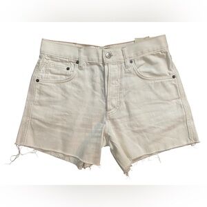 We The Free Free People Shorts 26 NWT New Ivy Mid-Rise Cutoff Denim Boho Ivory